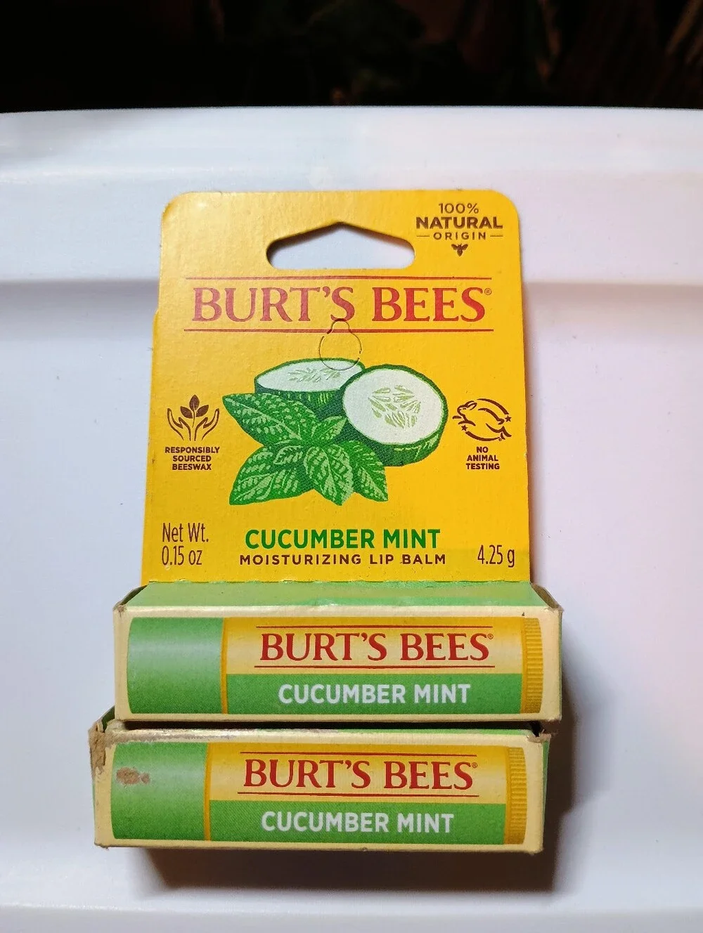 2 x Burt's Bees Cucumber Mint Lip Balm 1 Count